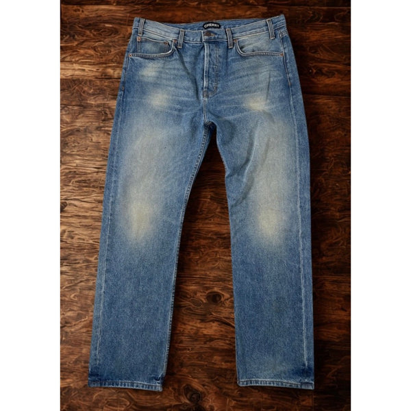 Cherry LA Straight Leg 5 Pocket Denim Indigo Jeans 36x31 Made In USA MSRP $258