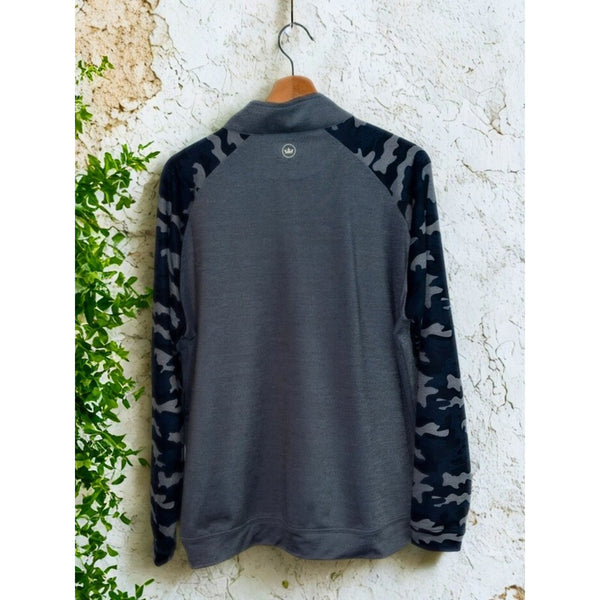 Peter Millar Perth Performance Quarter Zip Montclair Golf Club Blue Camo Size L