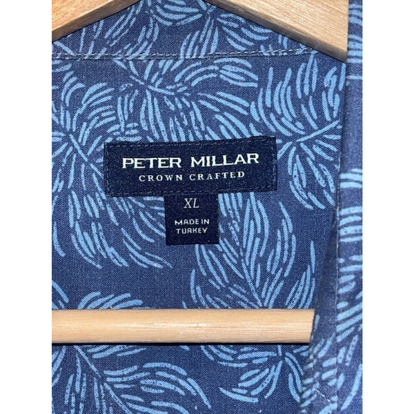 Peter Millar Crown Crafted Groves Cotton Sport Shirt XL Palm Print MS23XW09SUX