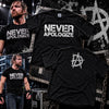 WWE Dean Ambrose Never Apologize T-Shirt XL Black Shield Jon Moxley AEW