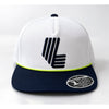 LIV Golf Flexfit 110 Rope Snapback Hat White Navy Adjustable Yupoong