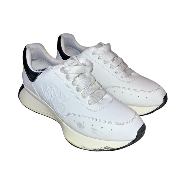 Alexander McQueen Sprint Runner Sneakers Athletic Shoes Black/White Sz. 11/44