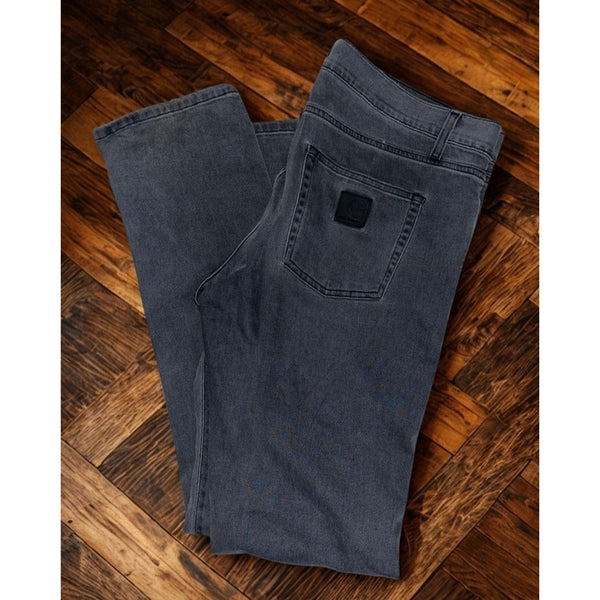 Carhartt WIP Rebel Pants 38x34 Black Washed Denim Jeans Stretch Slim