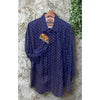 Robert Graham Textured Shirt Sz. 3XL Blue Geometric Flip Cuff Button EUC
