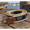 Polo Ralph Lauren Nautical Rope Belt Size 38 Lighthouse Knots D-Ring Vintage