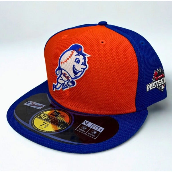 New York Mets Mr Met 2015 Postseason New Era 59FIFTY Fitted Hat Size 7 5/8 NWT