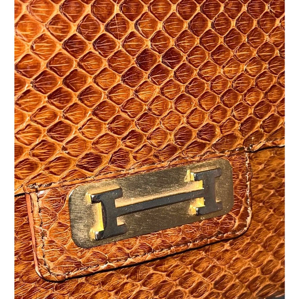 Bergdorf Goodman Snakeskin Leather Shoulder Bag Spain Gold Chain Clutch Vintage
