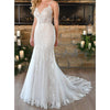 Stella York 7394 Lace Fit-and-Flare Ivory Over Ivory Wedding Dress 12 (SAMPLE)