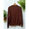 Peter Millar Brown Red Cable Knit Sweater M Luxe Blend Wool Cashmere Small Flaw