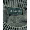 Le Alfré Crewneck Sweater Men's XL Hunter Green Cotton Elbow Patch Made Portugal