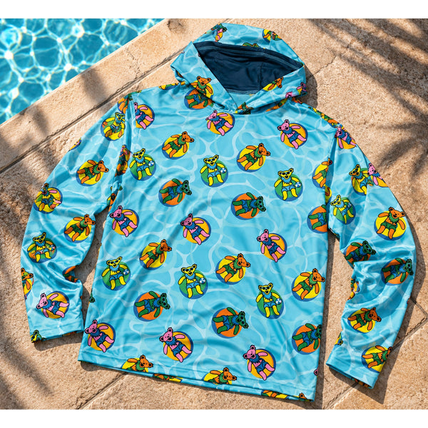 Grateful Dead x Section 119 Floating Bears UPF 50 Hoodie Blue 3XL NWOT