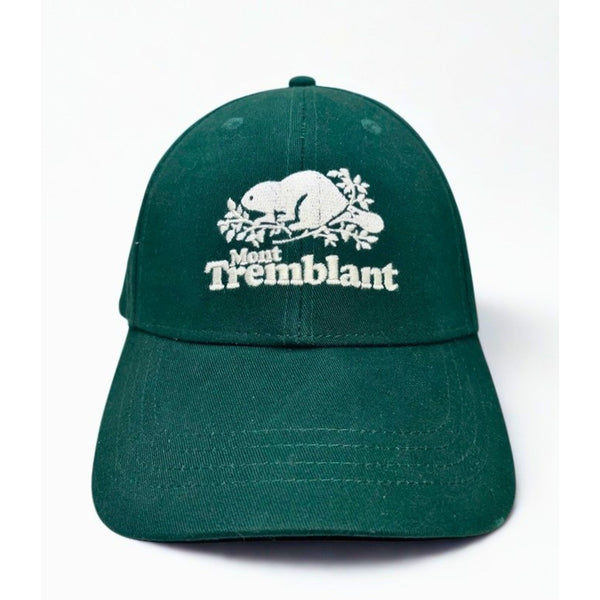 Roots Mont Tremblant Canada Beaver Logo Hat Green Strapback Cap Adult OSFA