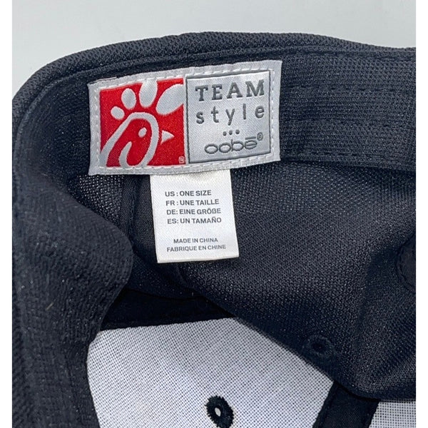 Chick-fil-A Team Member Work Hat Black Strapback OSFM Employee Uniform Cap NWOT