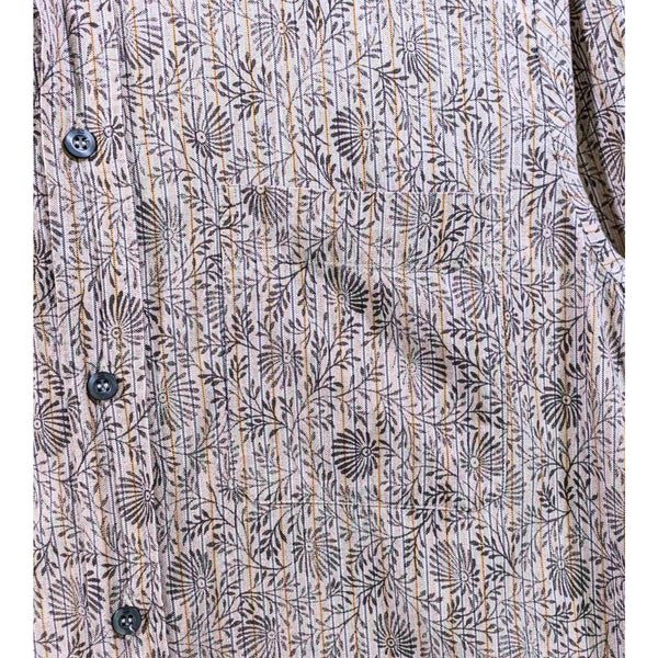 Ermenegildo Zegna Sport Floral Stripe Button Down Shirt Mens M Cotton Romania