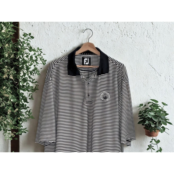FootJoy Polo Shirt Mens L Bald Head Island Club Striped Golf ProDry Lisle EUC
