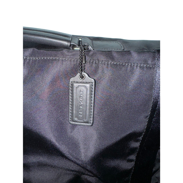 Coach Varick F93316 Nylon Messenger Garment Bag Black Leather Trim Travel Rare
