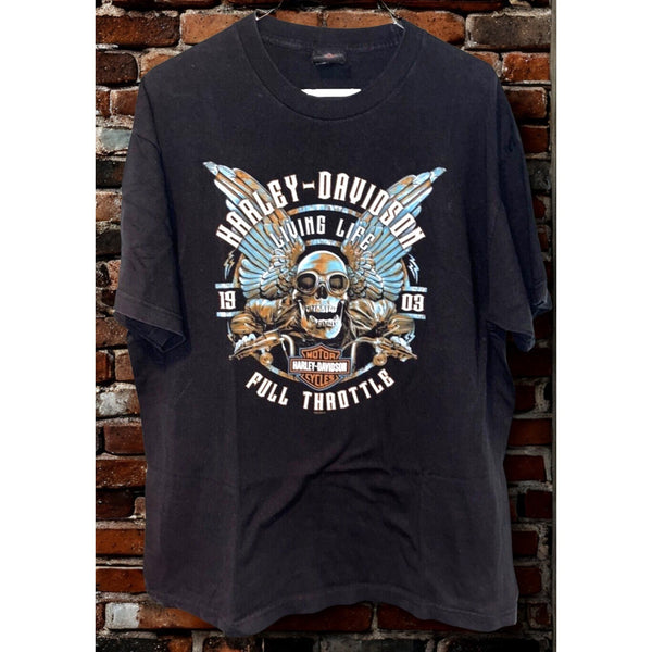 Harley-Davidson Black Jack Florence SC Full Throttle T-Shirt Men's Medium Rare