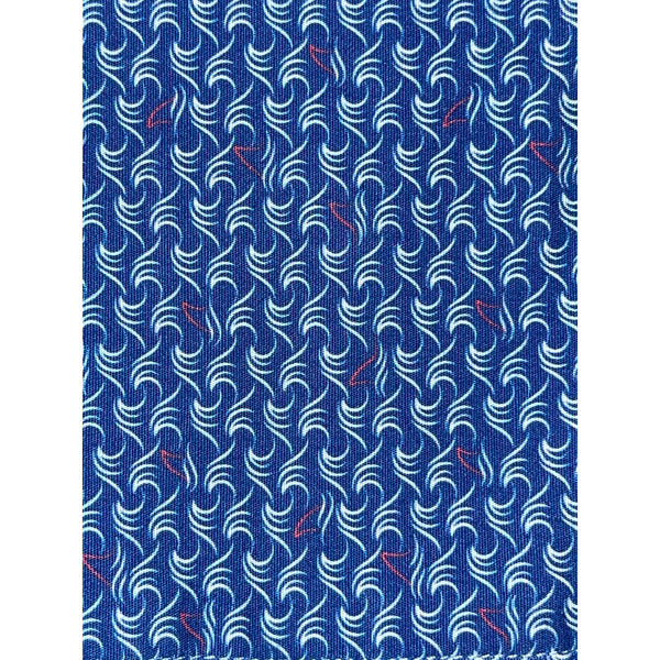 Peter Millar Seaside Waves Fins Cotton Stretch Shirt XL NWOT MSRP $145 Blue
