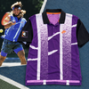 Nike Challenge Court Andre Agassi Purple Voltage Polo Shirt Mens L 1991 Vintage