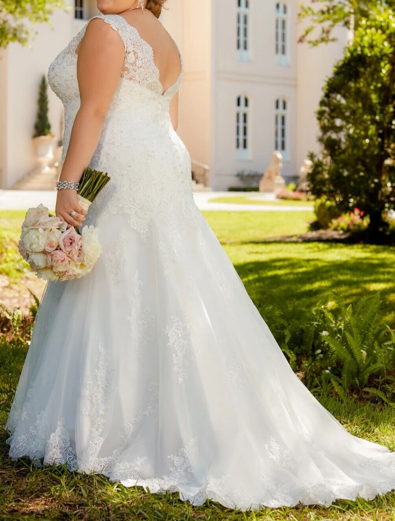 Stella York 6745 Lace Fit and Flare Wedding Gown Silver Beading