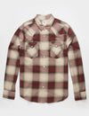 Camisa Levi's “THE WESTERN” LS Pearl Snap Button - Plaid Wine Red Hombre XL NWT 